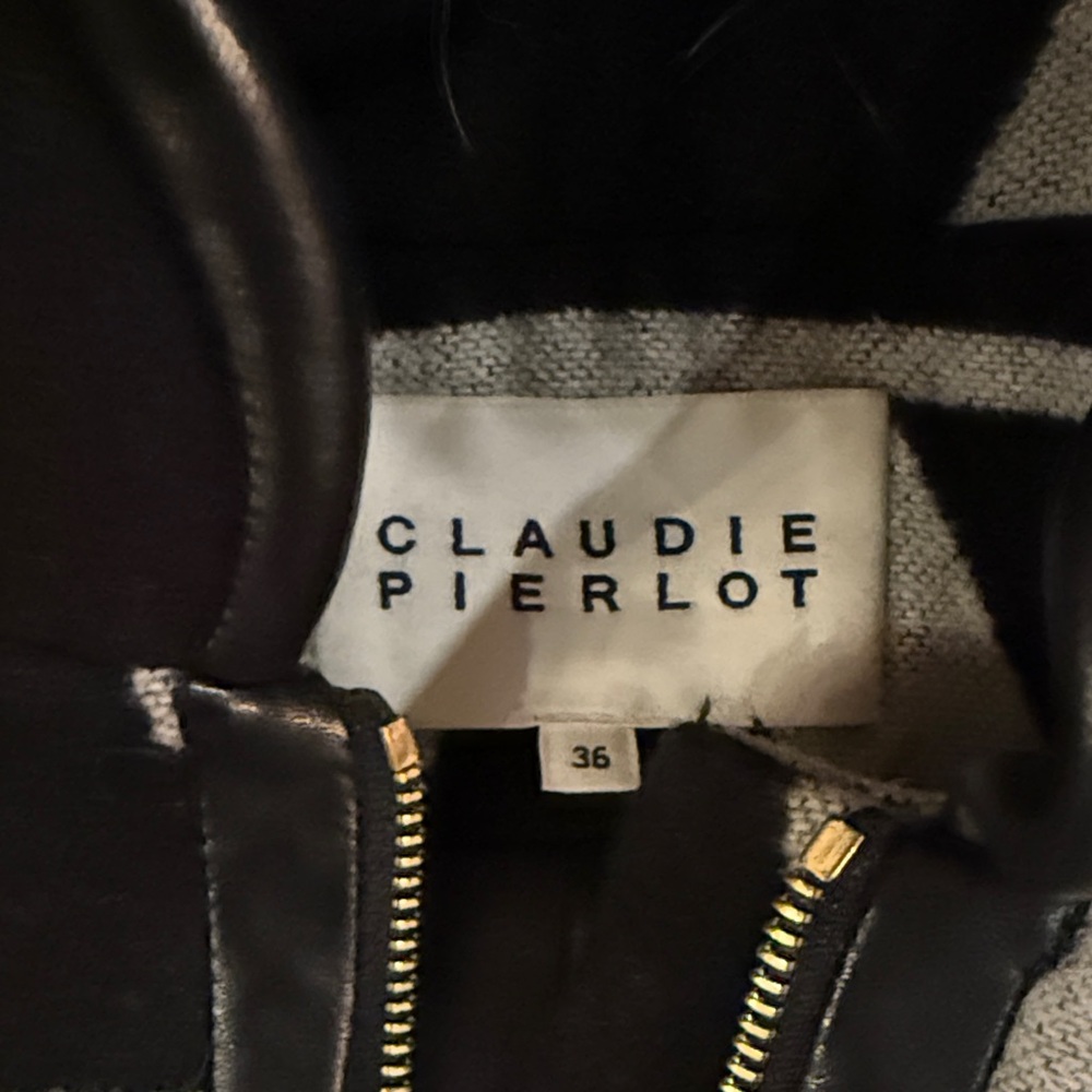 Geometric Patterned Coat Thick Wool With Real Fox… - image 2